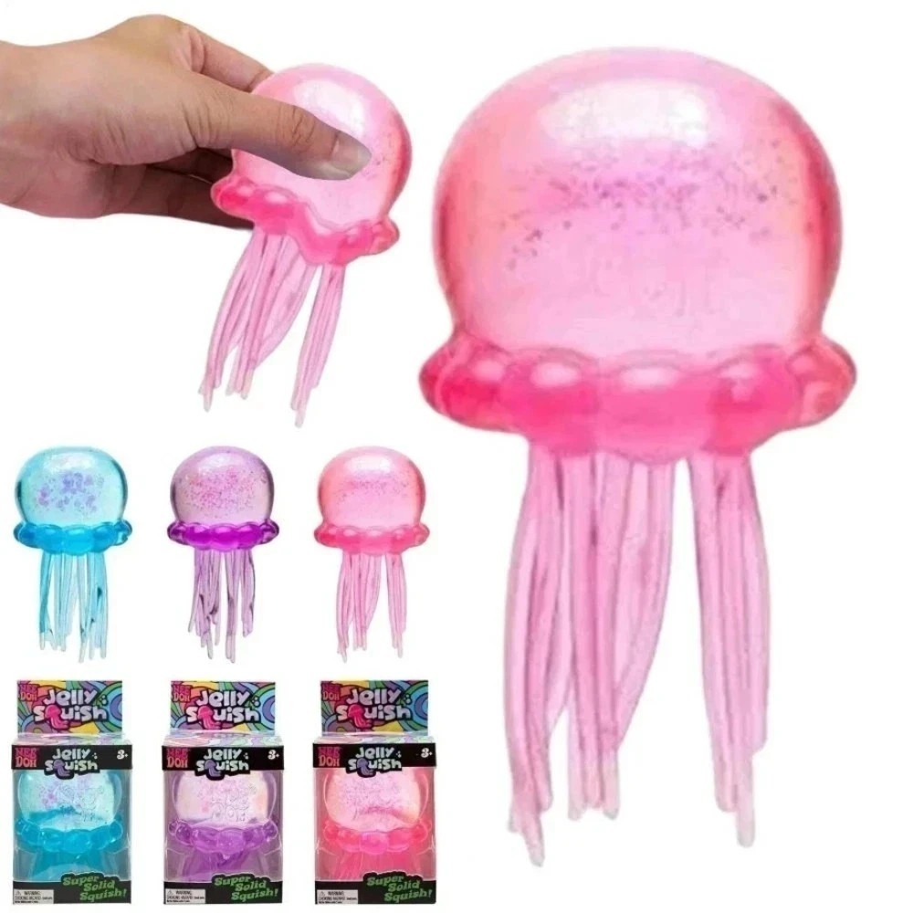 NeeDoh Jelly Squish Stress Toy Jellyfish Fidget‎ Sensory Squeeze Squishy Set 3